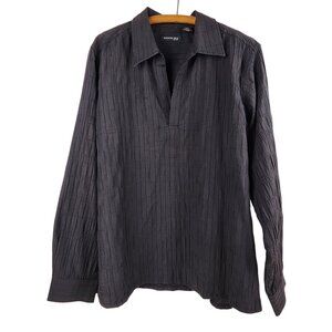 Kenneth Cole V-Neck Pullover Shirt – Black, Size L